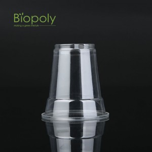 8 oz Custom 100% biodegradable compostable clear disposable plastic cold drinking Pla cups custom logo printed clear cup