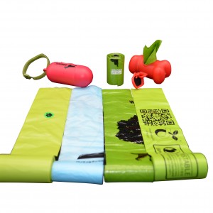 Biopoly Pet supplies of 100% biodegradable custom printed dog poop bags