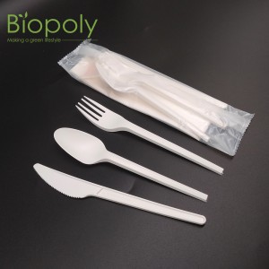 Compostable Spoon Fork Set PLA Plastic Biodegradable Cutlery