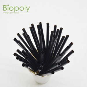 Biodegradable and Compostable PLA black noplastic straw