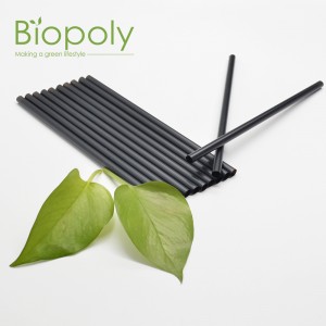 Biodegradable and Compostable PLA black noplastic straw