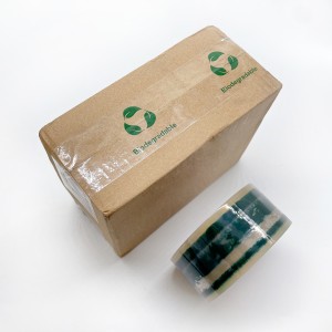 Accept custom logo Eco Friendly Biodegradable Compostable corn starch film pla clear packaging tape