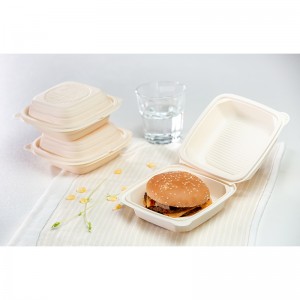 Manufacturing Companies for Sugarcane Cutlery - 6 inch Biodegradable Cornstarch Hamburger Box – Skypurl