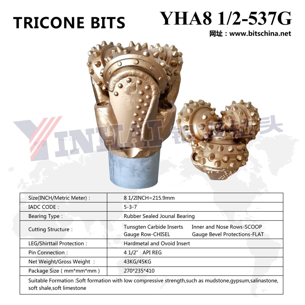 8 1/2" IADC537 TCI Tricone Rock Drill Bits for Oil/Water Well