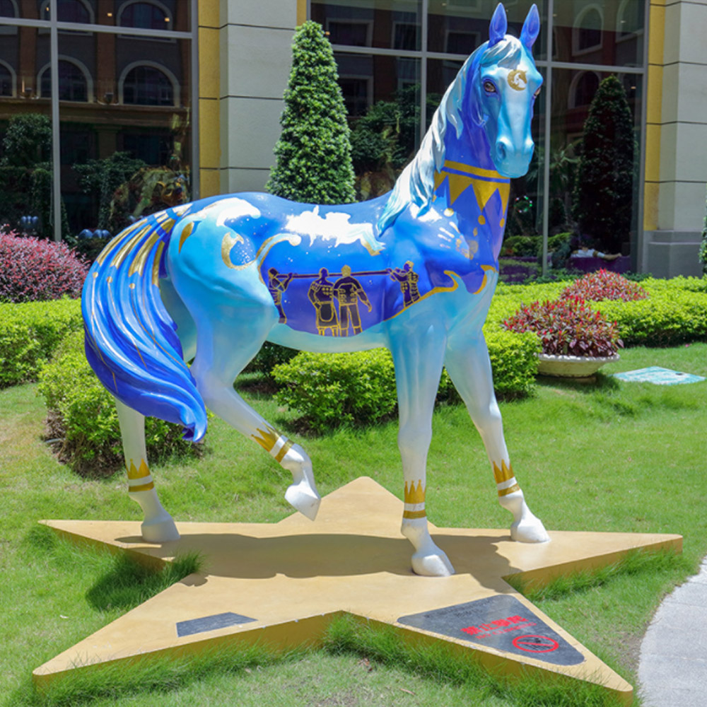 Decoration Life-size Fiberglass Horse Sculpture