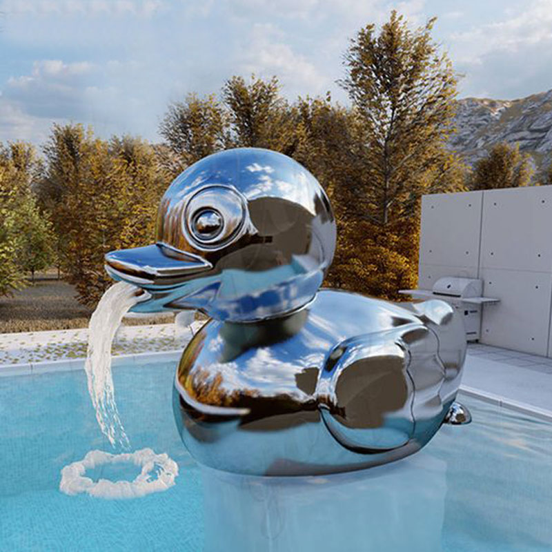 stainless steel duck sculpture