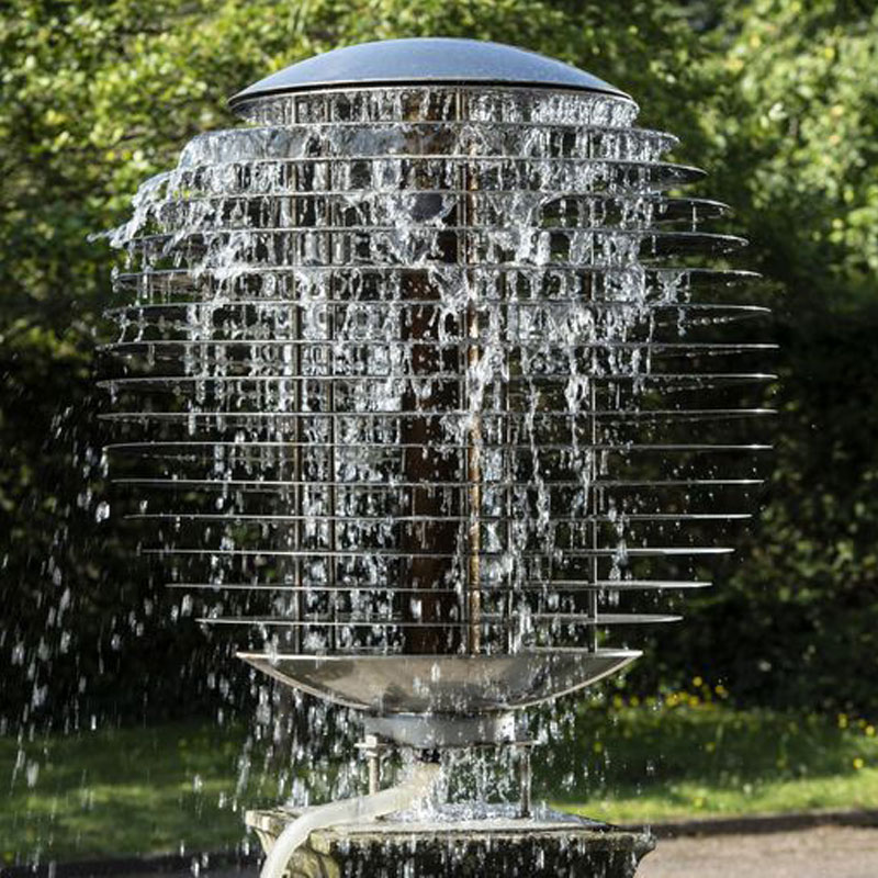 stainless steel water feature sculpture