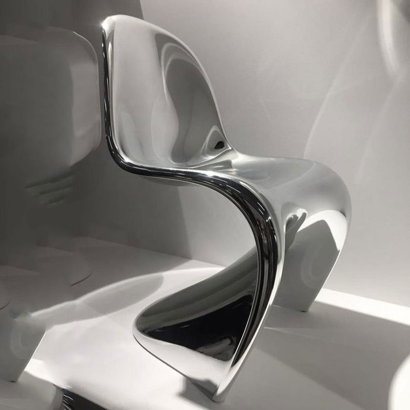 modern art chair stainless steel sculpture