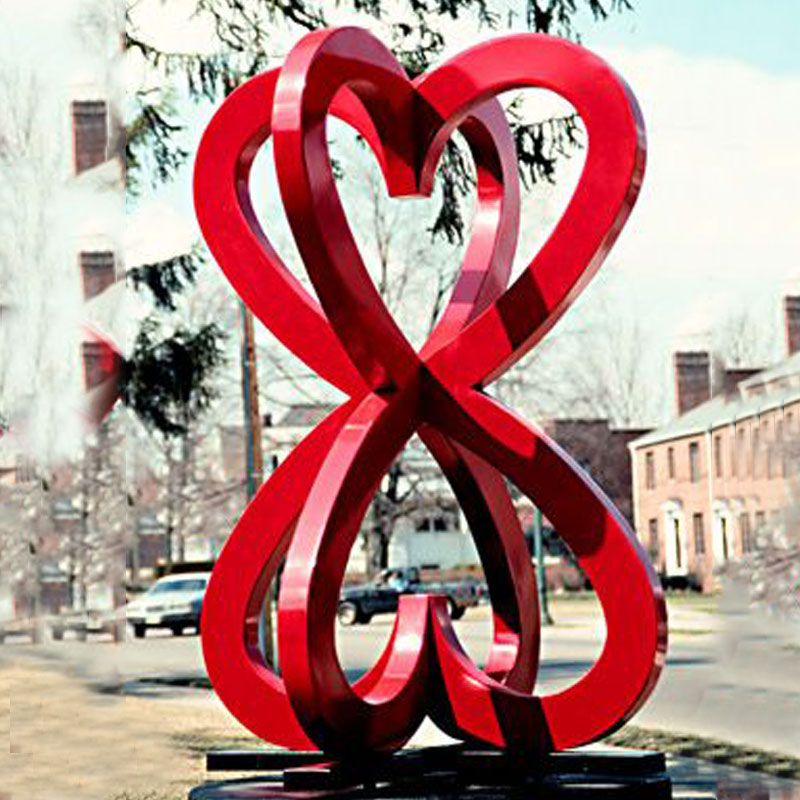 heart shaped stainless steel sculpture