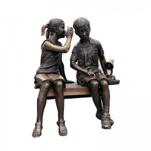 Factory customized life-size reading style Handmade Bronze sculpture