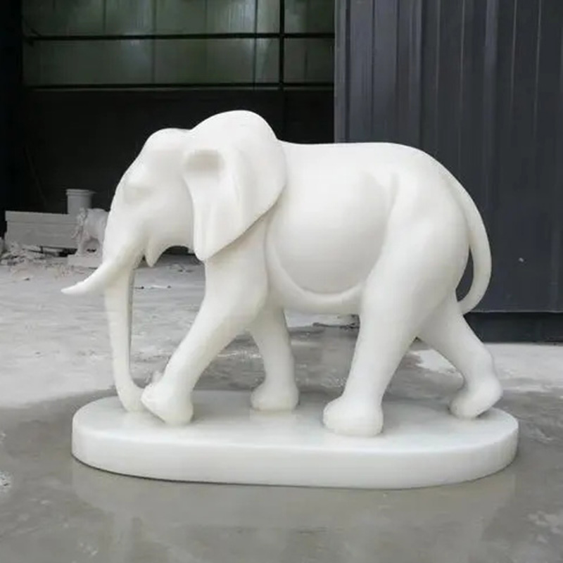 Outdoor decoration life size animal marble sculpture