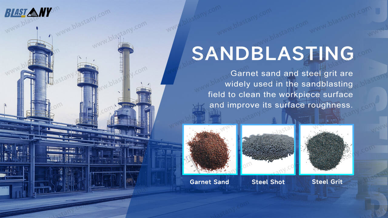 Fitsipiky ny Sandblasting miaraka amin'ny Garnet Sand sy Steel Grit