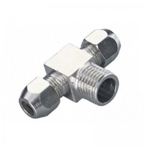Copper nickel plated copper tube t-thread tee Ferrule connector