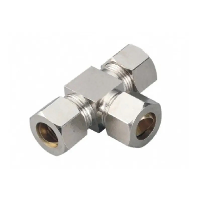 Premium Stainless Steel Pneumatic Three-Way Tee Fitting – High-Flow, Leak-Free, & Durable Compression Design for Reliable Fluid & Air Distribution Systems