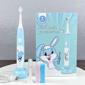 Sonic Rechargeable Kids Electric Toothbrush with Cute Cartoon Sticker