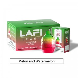 Melon and Watermelon Lafi Jewel 8000 Puffs Bar Disposable Vape 2% or 5% Nicotine Slat Rechargeable Electronic Cigarette