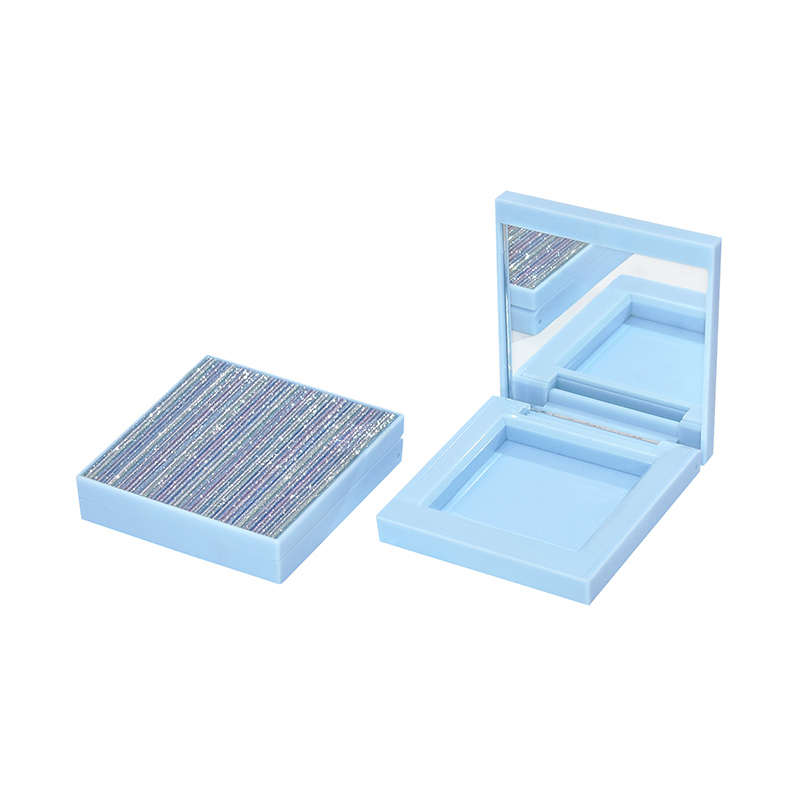 Kvadratinė akių šešėlių dėžutė skaistalų dėžutė monochrominė mėlyna dėžutė su viršutine plokštele