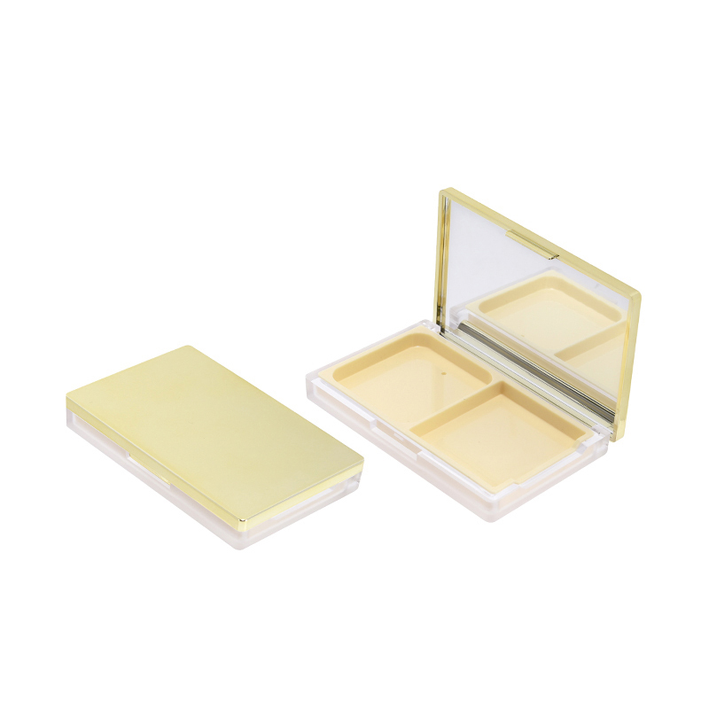 rektangel kompakt pudderetui 2 farver foundation concealer pudder blusher box