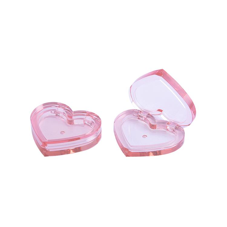 heart shaped single empty eyeshadow/blush container