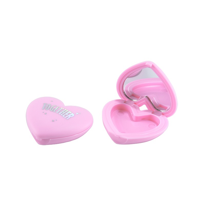 lip stick container pink cute mini empty blush with heart case
