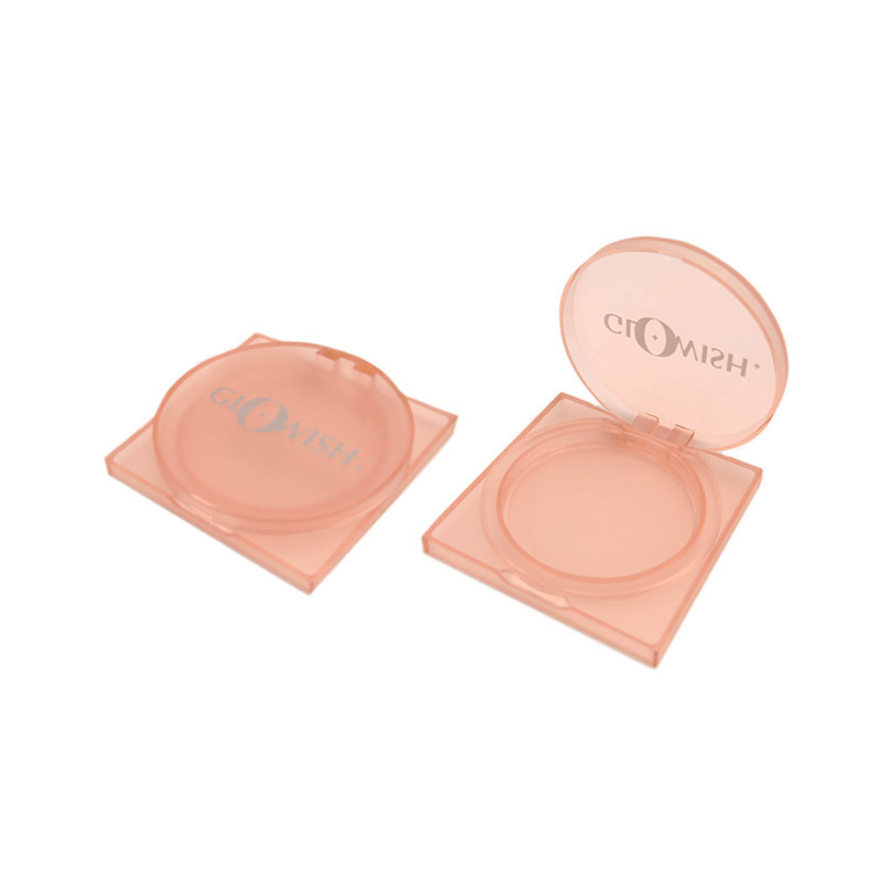 quadratischer, transparenter, monochromer Kosmetik-Kompaktbehälter