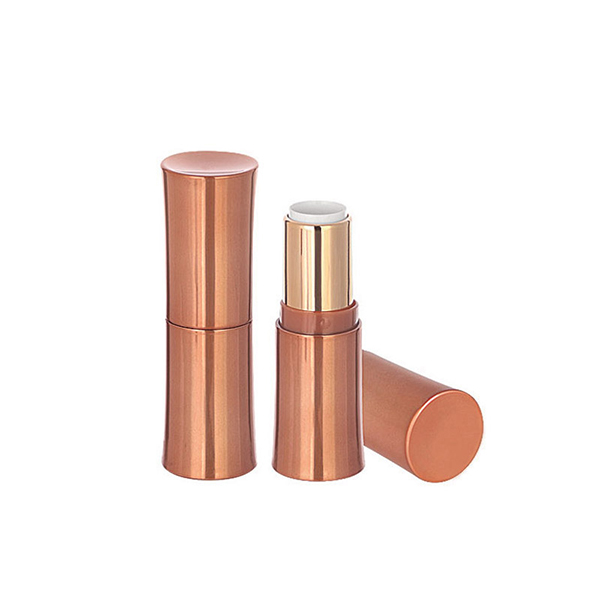 High*quality pressed lipstick tube empty lipstick in round gold case