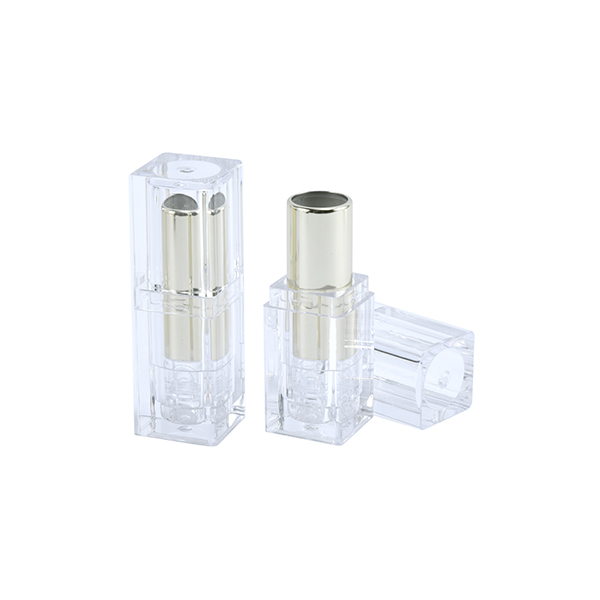 Square rounded gold clear lipstick case empty 12.7mm lipstick tube