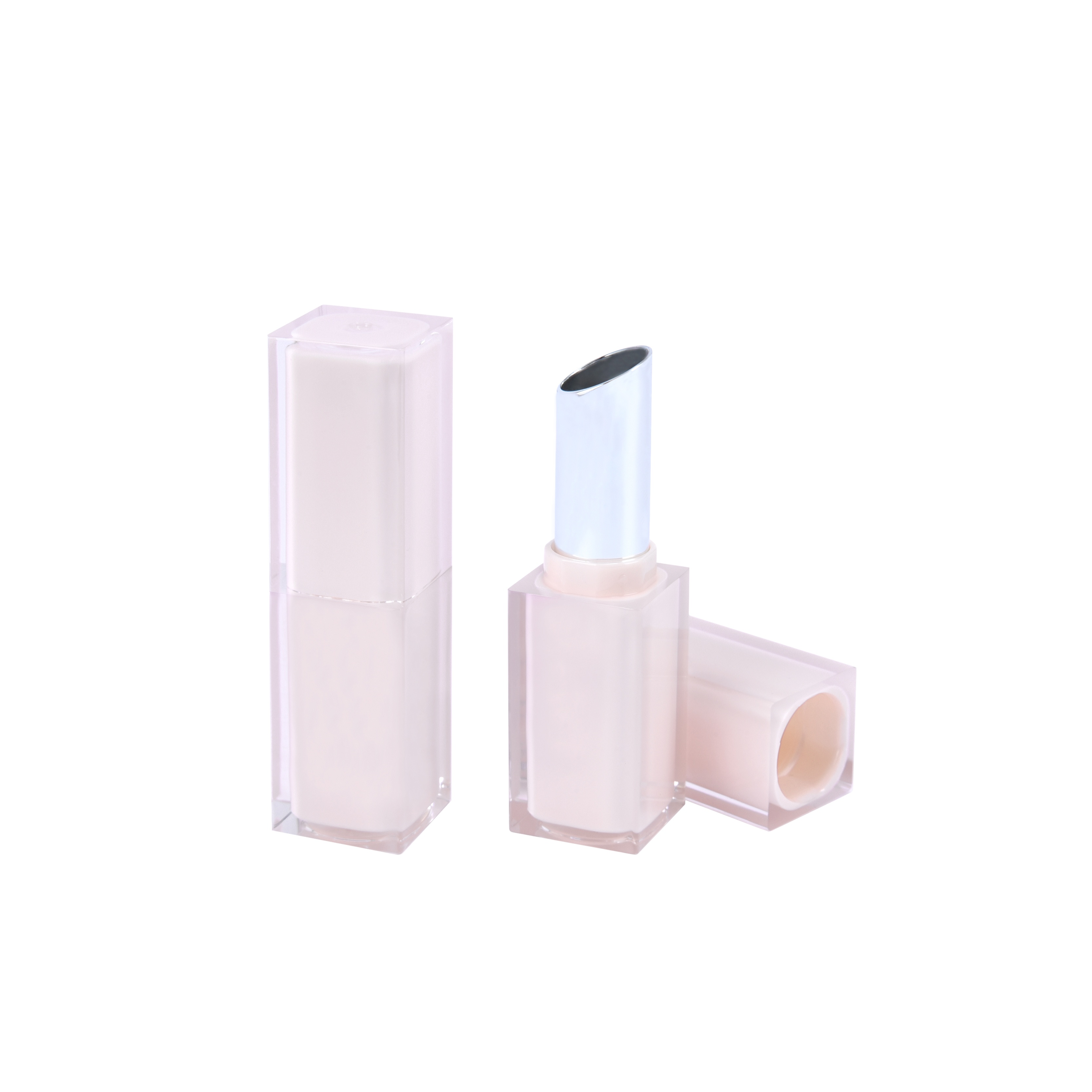 lipstick packaging double injection transparent pink magnetic tube