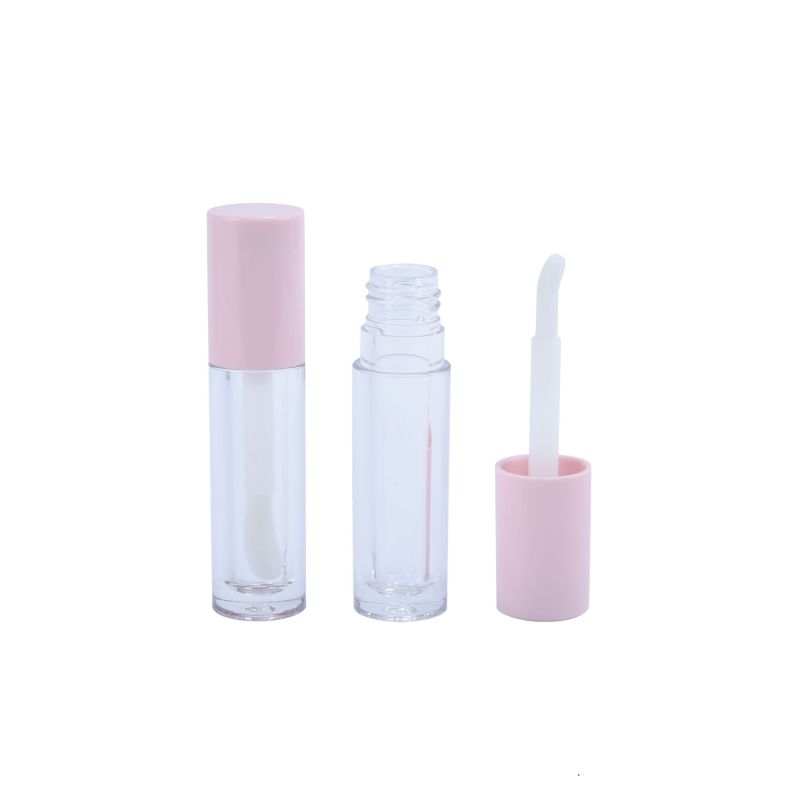 uv coating pink lid round 3.2ml chubby lip gloss container tube