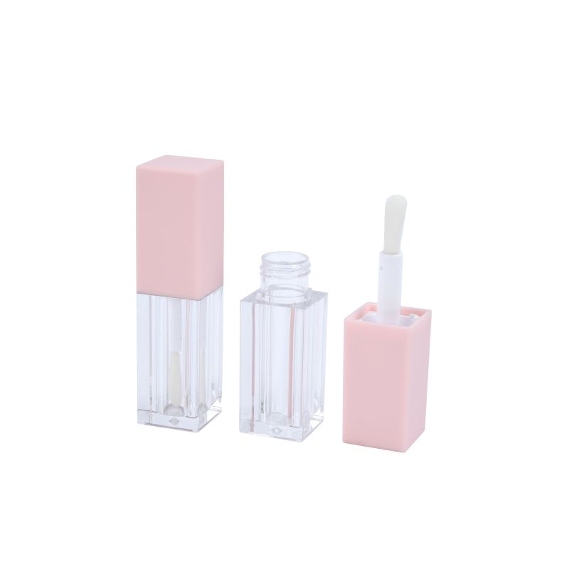 Square thick wall 4.5ml lip gloss containers with chubby wand applicator