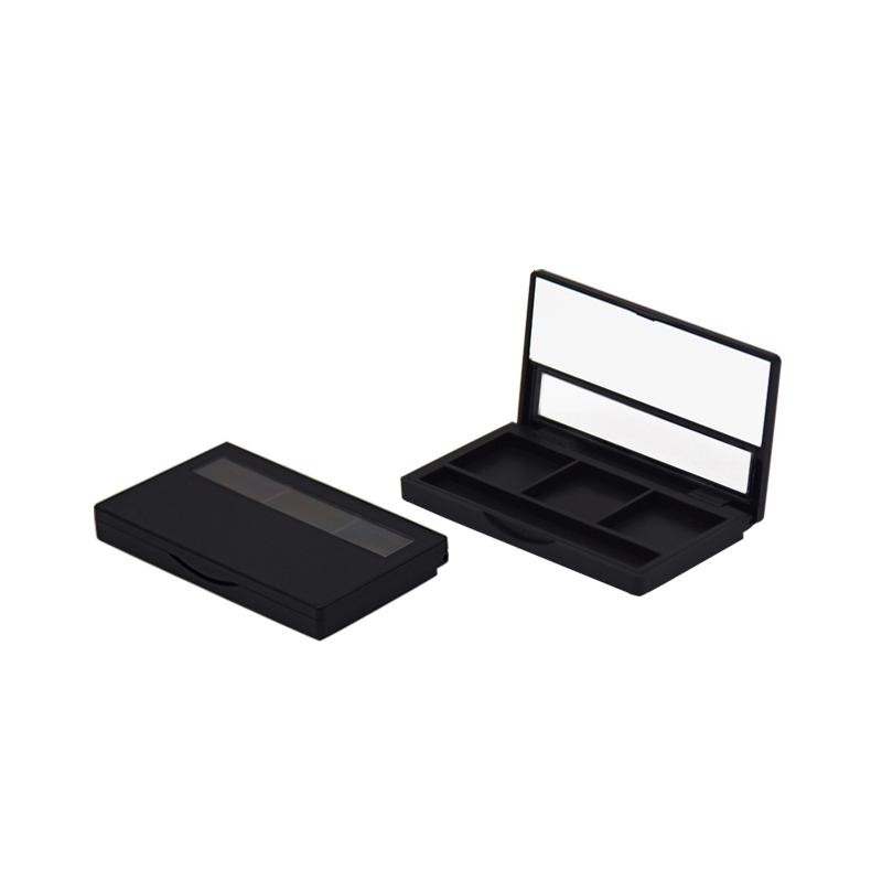 three square pan eyeshadow palette plastic case with mini skylight window