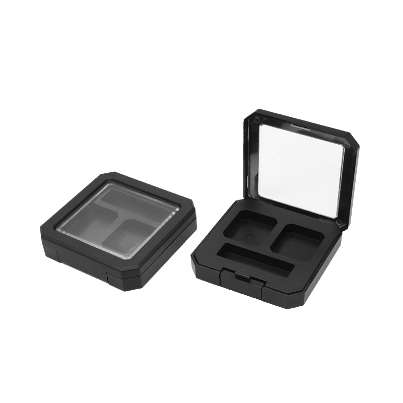 interest style eyeshadow mini case three colors square shape with corner cut