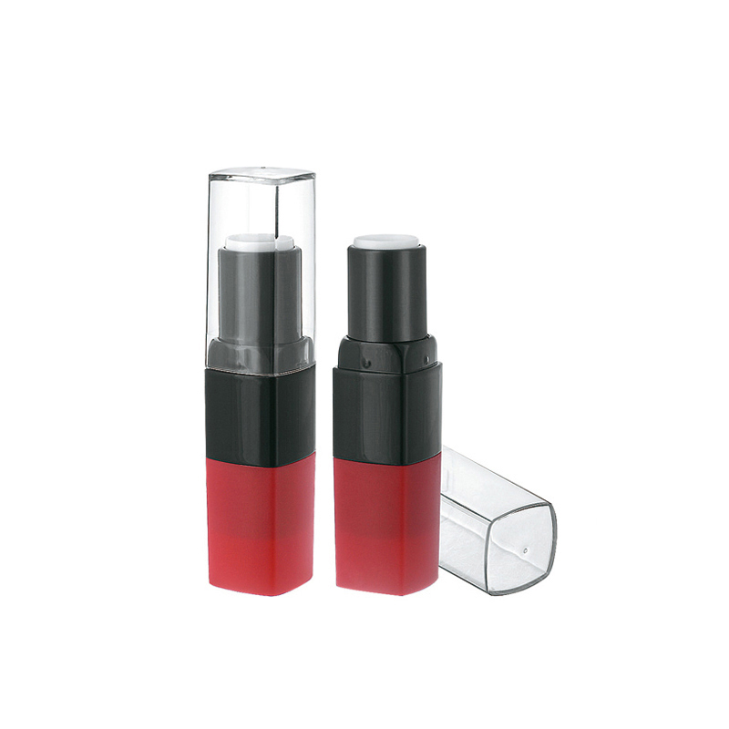 Three parts plastic lipbalm packaging empty lip balm tube with clear cap
