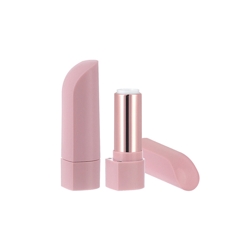 Tabung lipstik merah muda lapisan uv lucu berbentuk ibu jari tabung wadah lip balm kosong