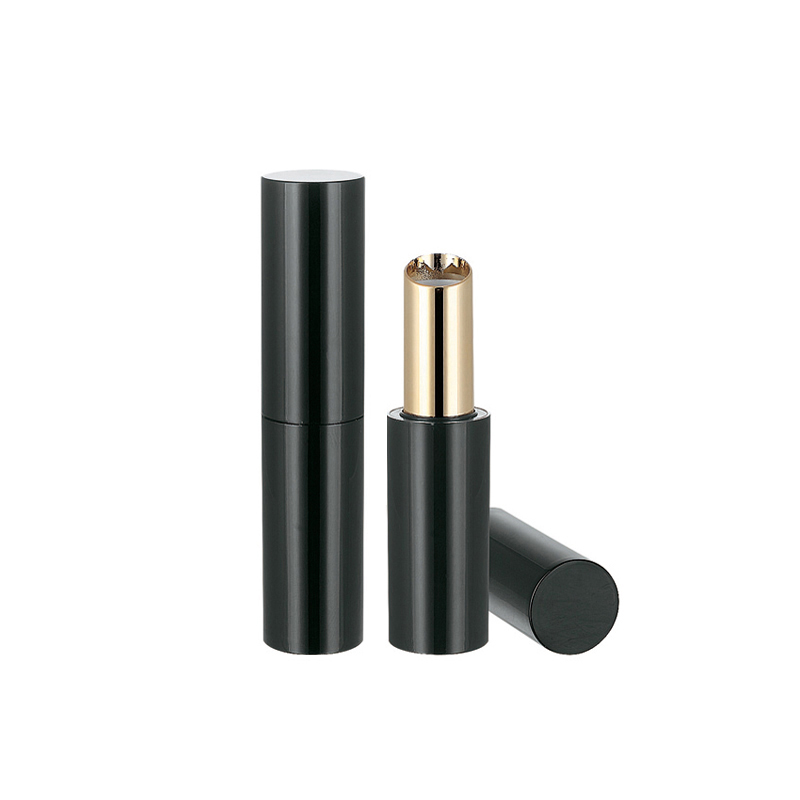 luxury lip balm plastic container tube custom long round black lipstick tubes