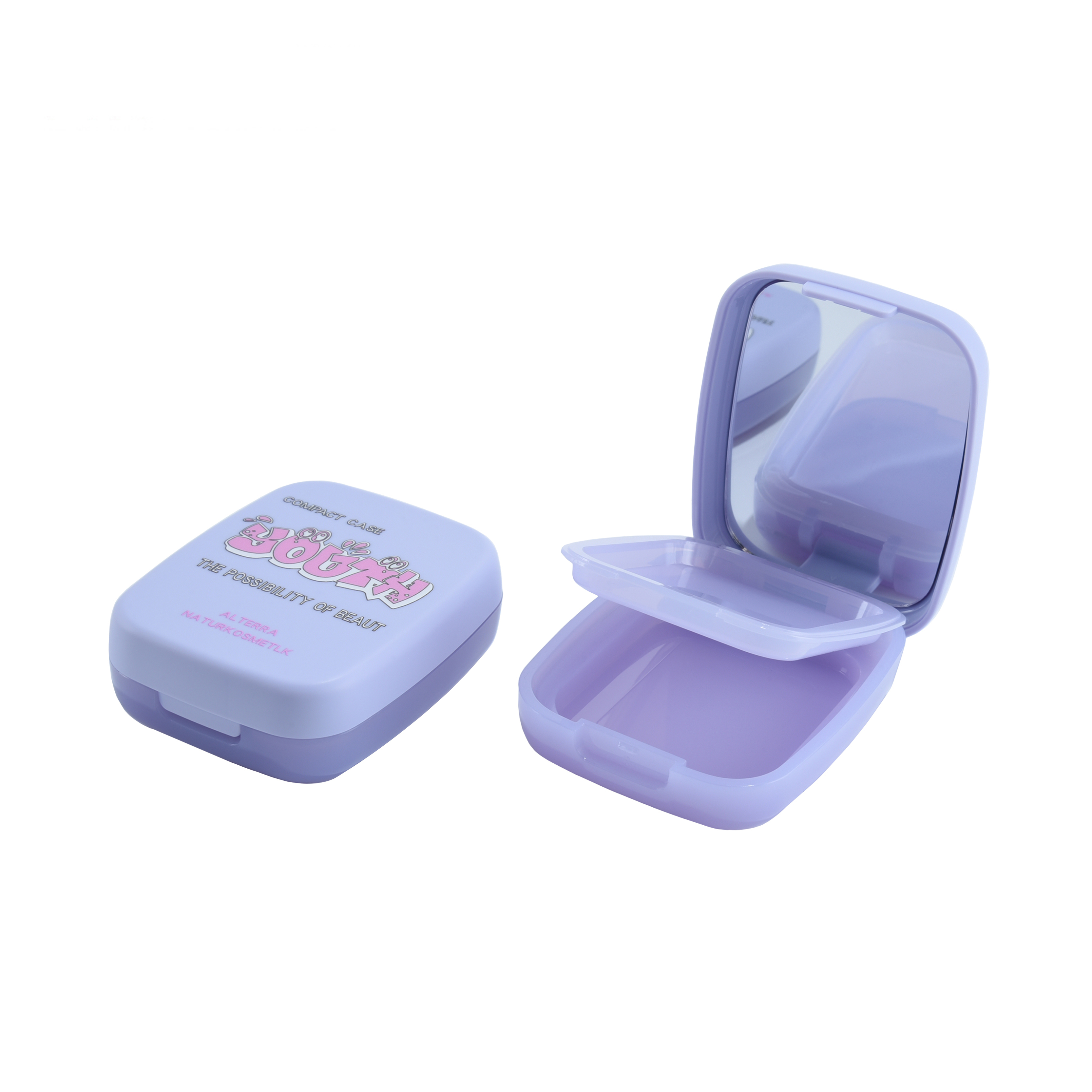 2 layers makeup single blush rectangular compact case new cute design 2024