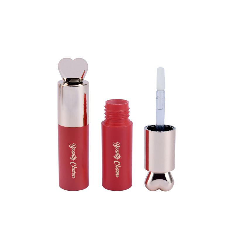 Cute kids mini empty lipgloss tubes with heart on the lid