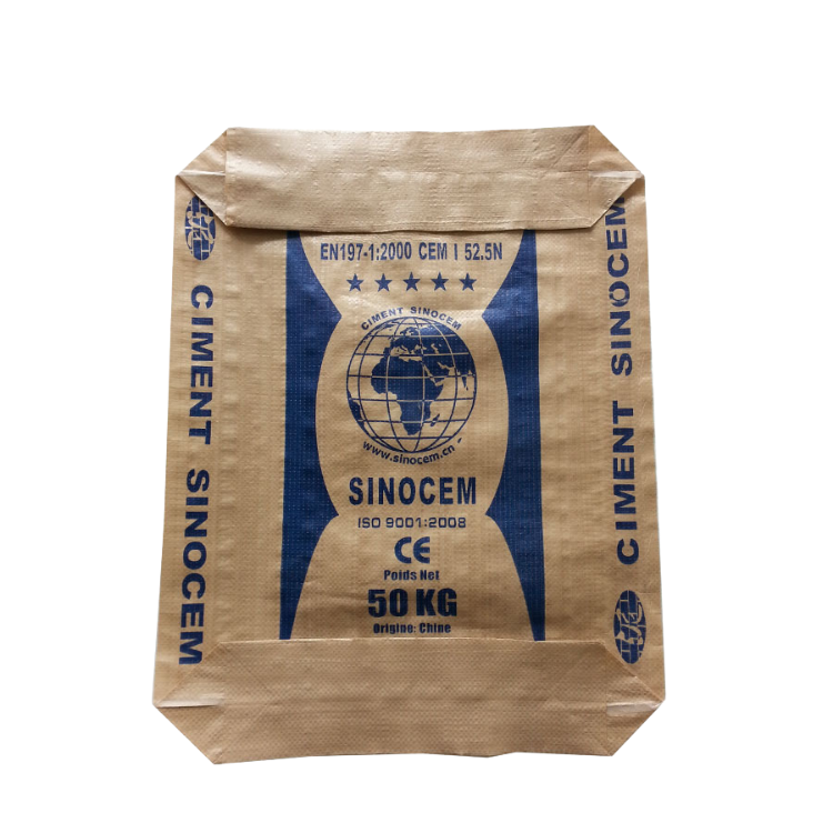 50kg Cement Bag OPC cement packing Paper Plastic Woven Valve Bag