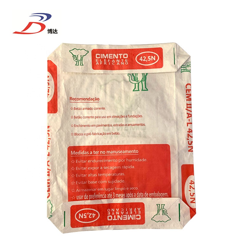 Customized poly woven block bottom valve bag 50kg cement bags