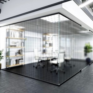 White grid pattern glass decorative film