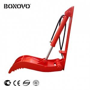 Excavator link-on hydraulic thumb from BONOVO for mini digger excavator