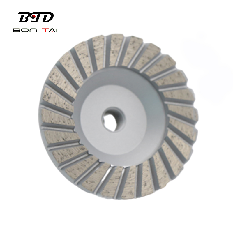 4 inch Aluminum base Diamond Turbo Grinding Cup Wheels for Marble Granite and Concrete