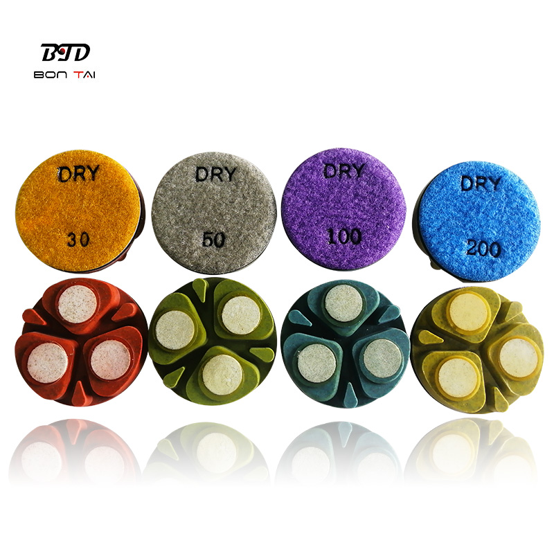 China 3 Inch Transitional Ceramic Dry Diamond Grinding Polishing Pads for Concrete Floor