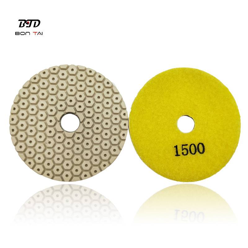 Factory Price For Terrazzo Polishing Pads - 4″ 100mm Diamond Polishing Resin Pad for polishing concrete and stones – Bontai