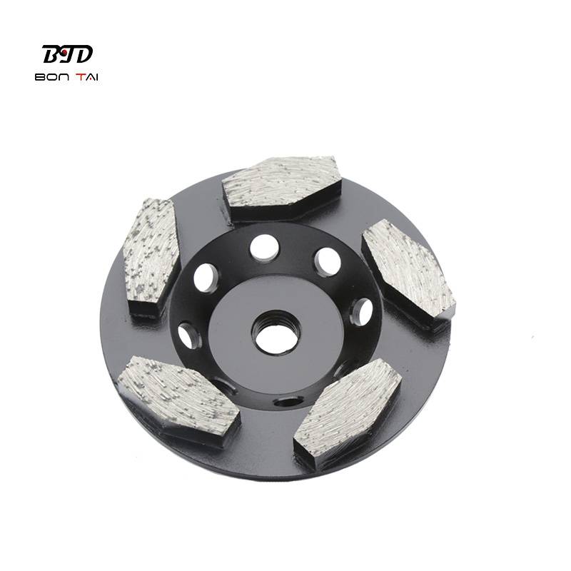 Hot-selling Concrete Edge Finishing Cup Wheel - 4 inch hexagon segments turbo diamond grinding cup wheel – Bontai