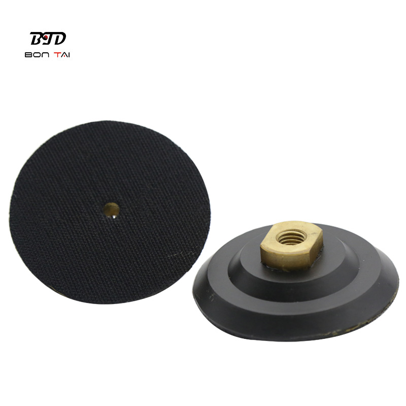 PriceList for Trapezoid Diamond Concrete Grinding Disc Pad - Resin polishing pad holder velcro rubber backing pad 4″,5″, 7″  – Bontai