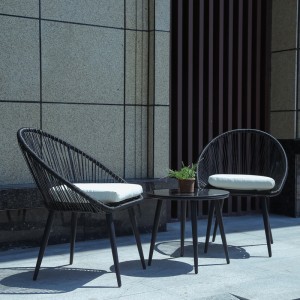 Rattan weaving patio chairs cone legs commercial fastfood picnic restaurant cafe furniture