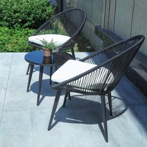 Rattan weaving patio chairs cone legs commercial fastfood picnic restaurant cafe furniture