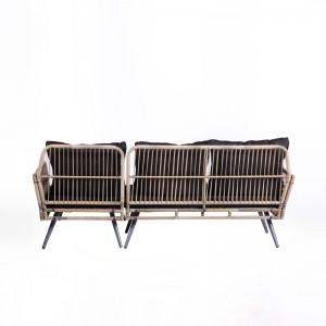 Rattan chaise lounge set with corner sofa & sun lounger