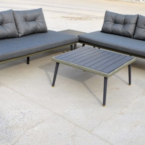 4Pc Patio conversation set- garden metal aluminium sofa set